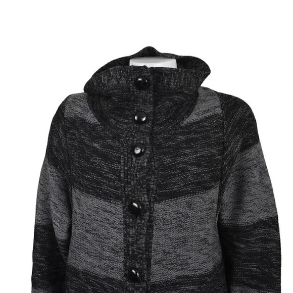 Banana Republic 100% Merino Wool Striped Cardigan Button Front Sweater Medium - Picture 4 of 11